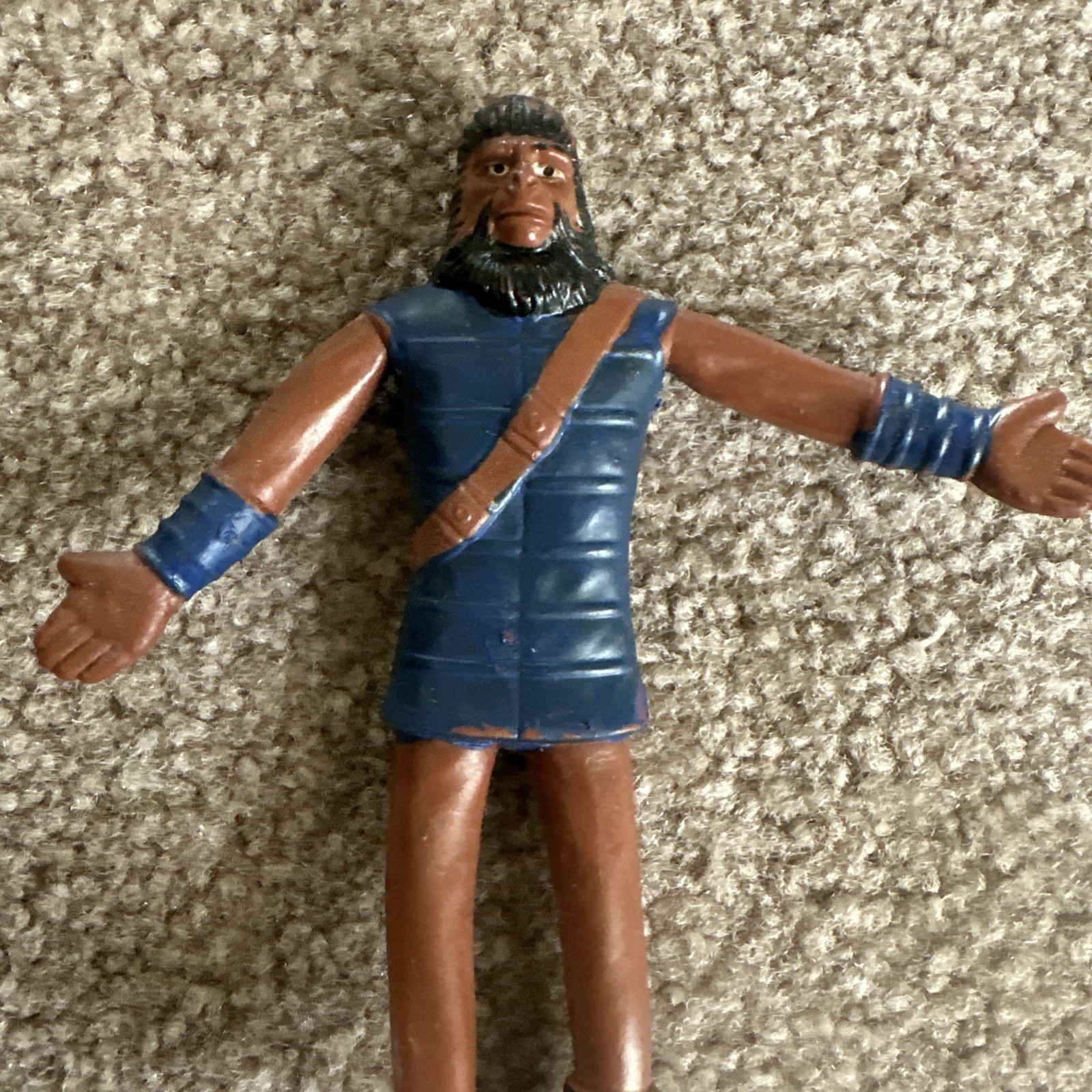 Vintage 1967 MEGO Planet Of The Apes Soldier Ape Bend N Flex Action Figure Bendy