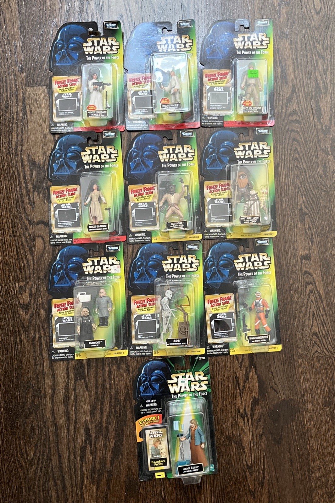 Star Wars Power of the Force Freeze Frame Lot Of 10 Luke Leia Biggs Ewoks 8D8