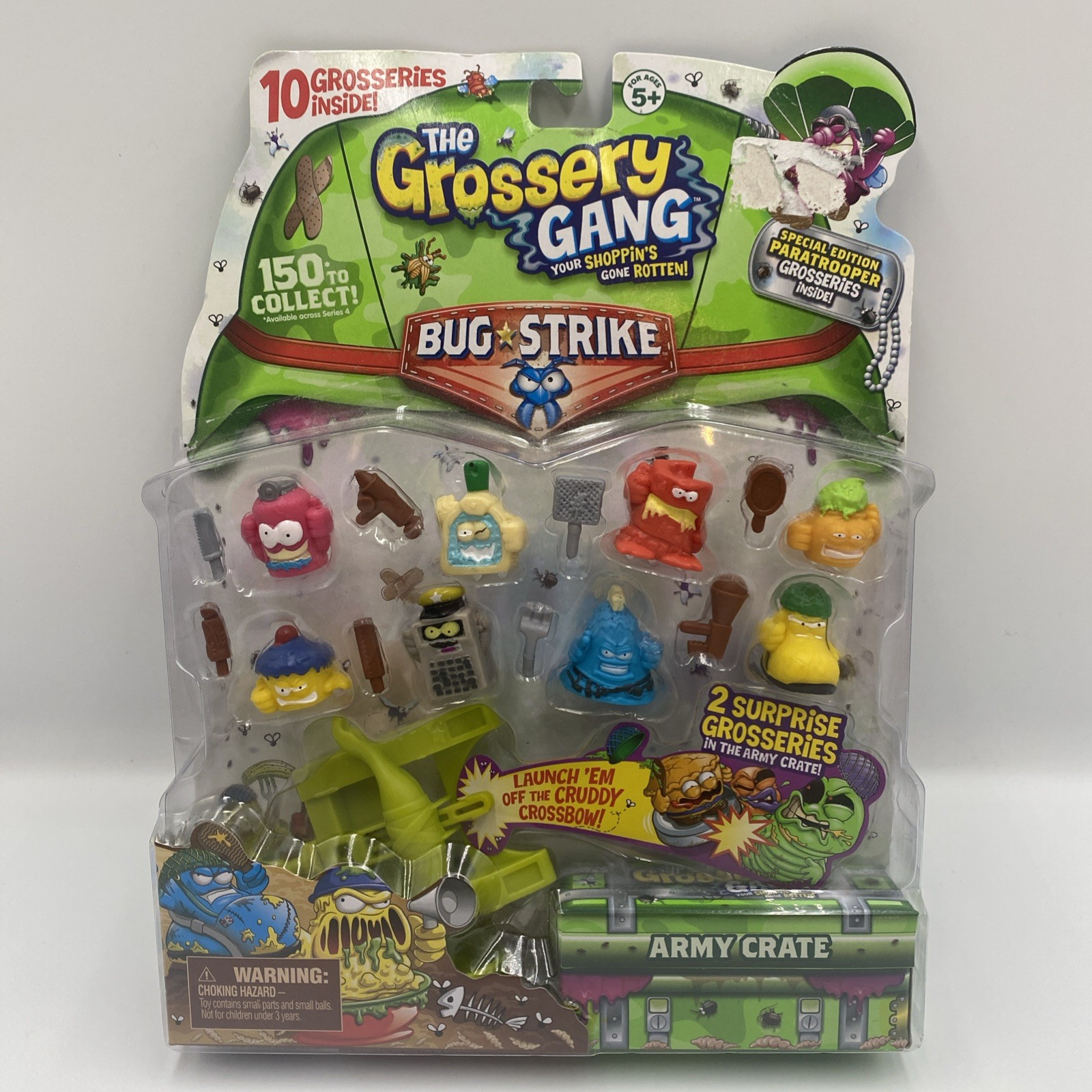 The Grossery Gang 10 PACK Bug Strike Brand New Authentic 2 Surprises Army Crate
