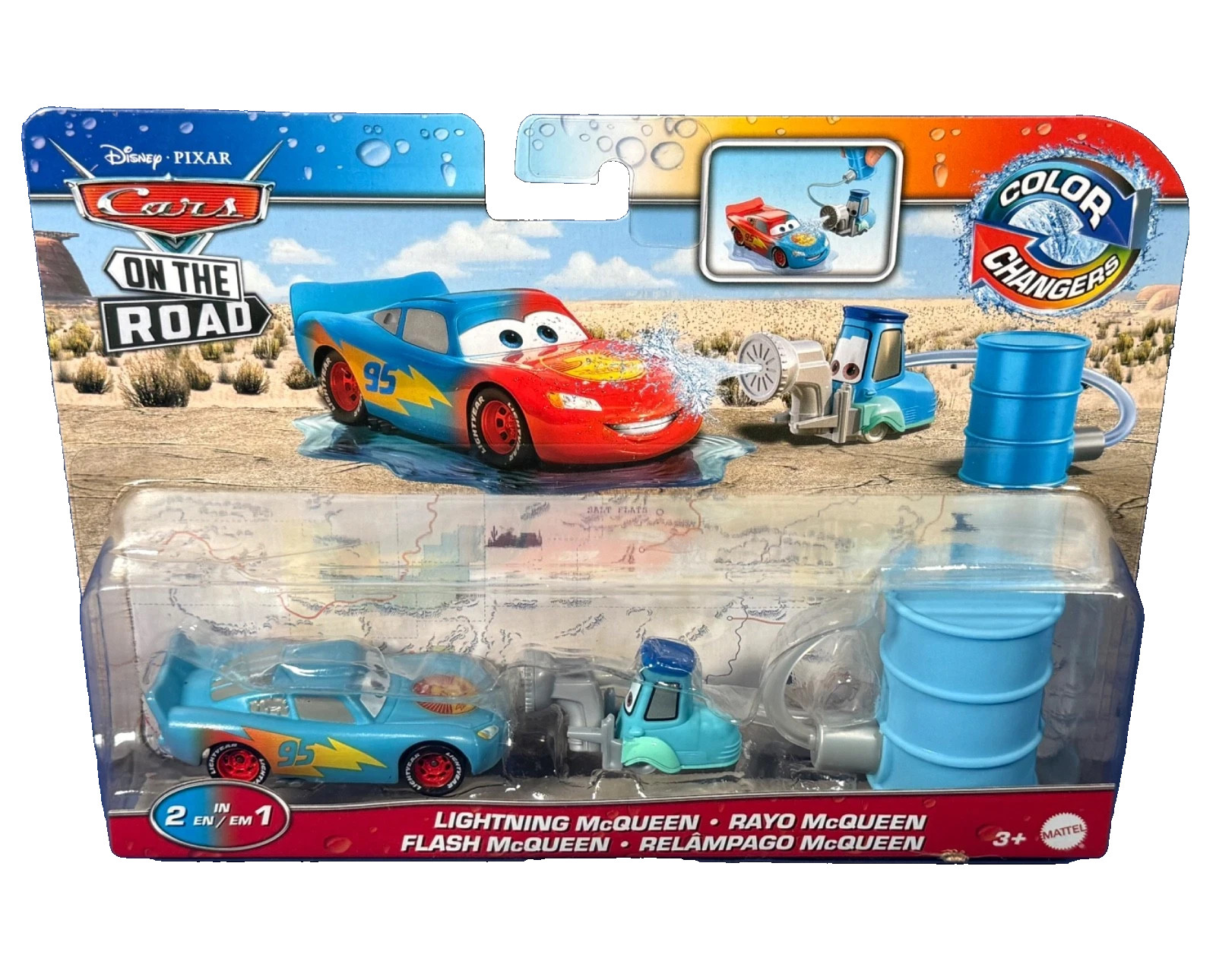 LIGHTNING McQUEEN On The Road COLOR CHANGERS Pixar Cars WATER BARREL HOSE Pitty