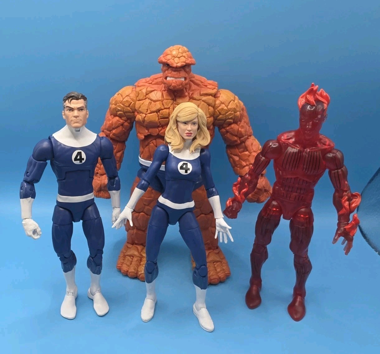 Marvel Legends Retro Fantastic Four Lot Of 4 Human Torch Thing Invisible Woman