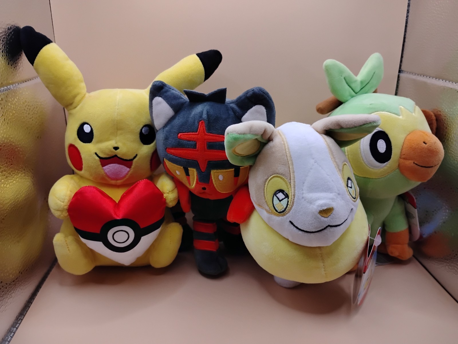 Pokemon Plush lot of 4 Grookey, Yamper NWT Jazwares Nintendo + Pikachu, Litten