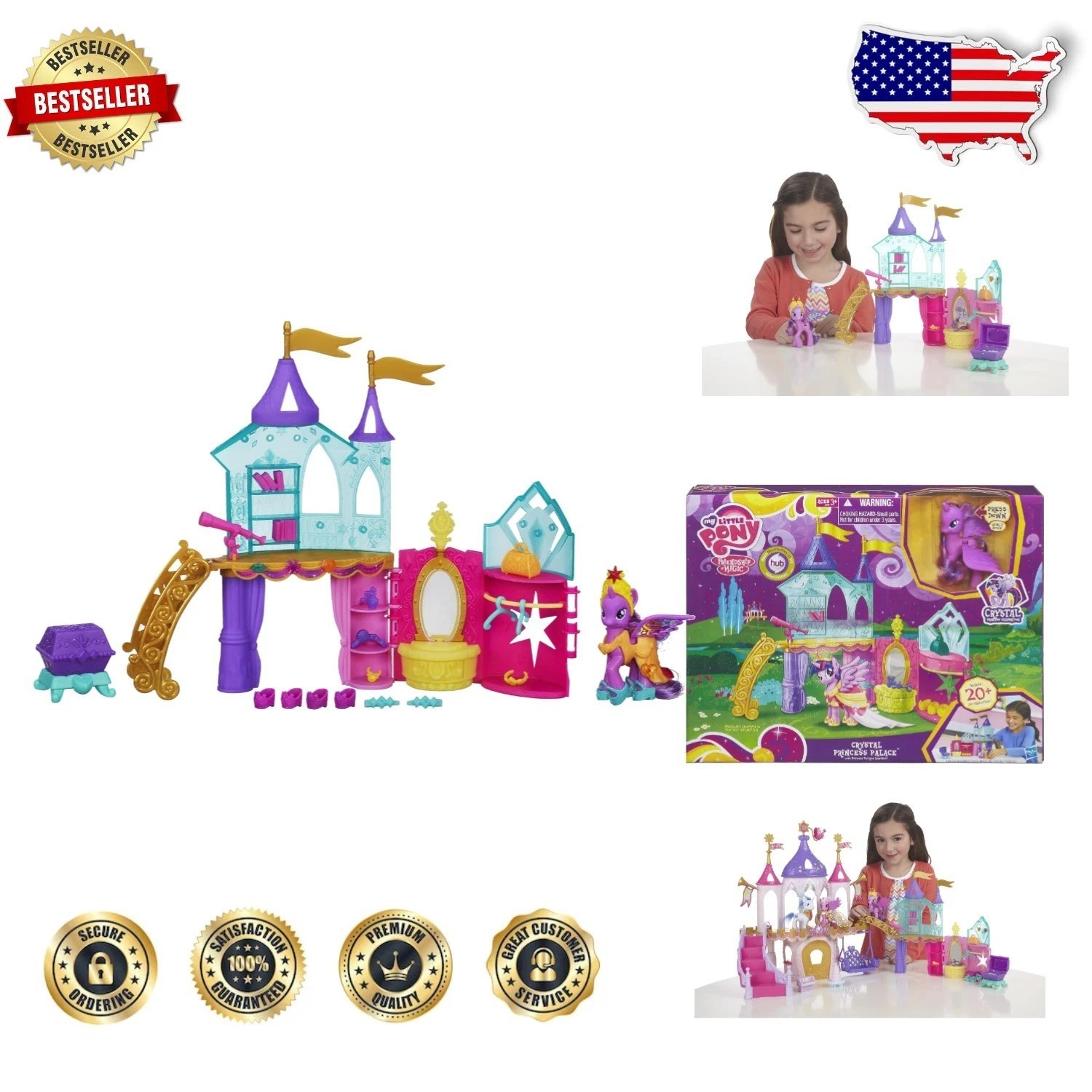 My Little Pony Crystal Suite Castle Playset 23 Pieces Princess Twilight Sparkle