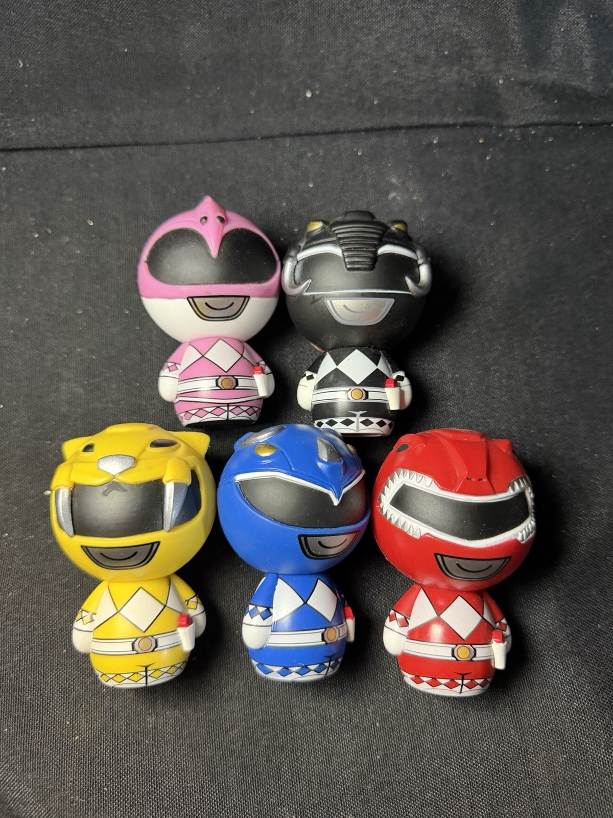 Lot of 5 Funko Pint Size Power Rangers Yellow Blue Black Red Pink