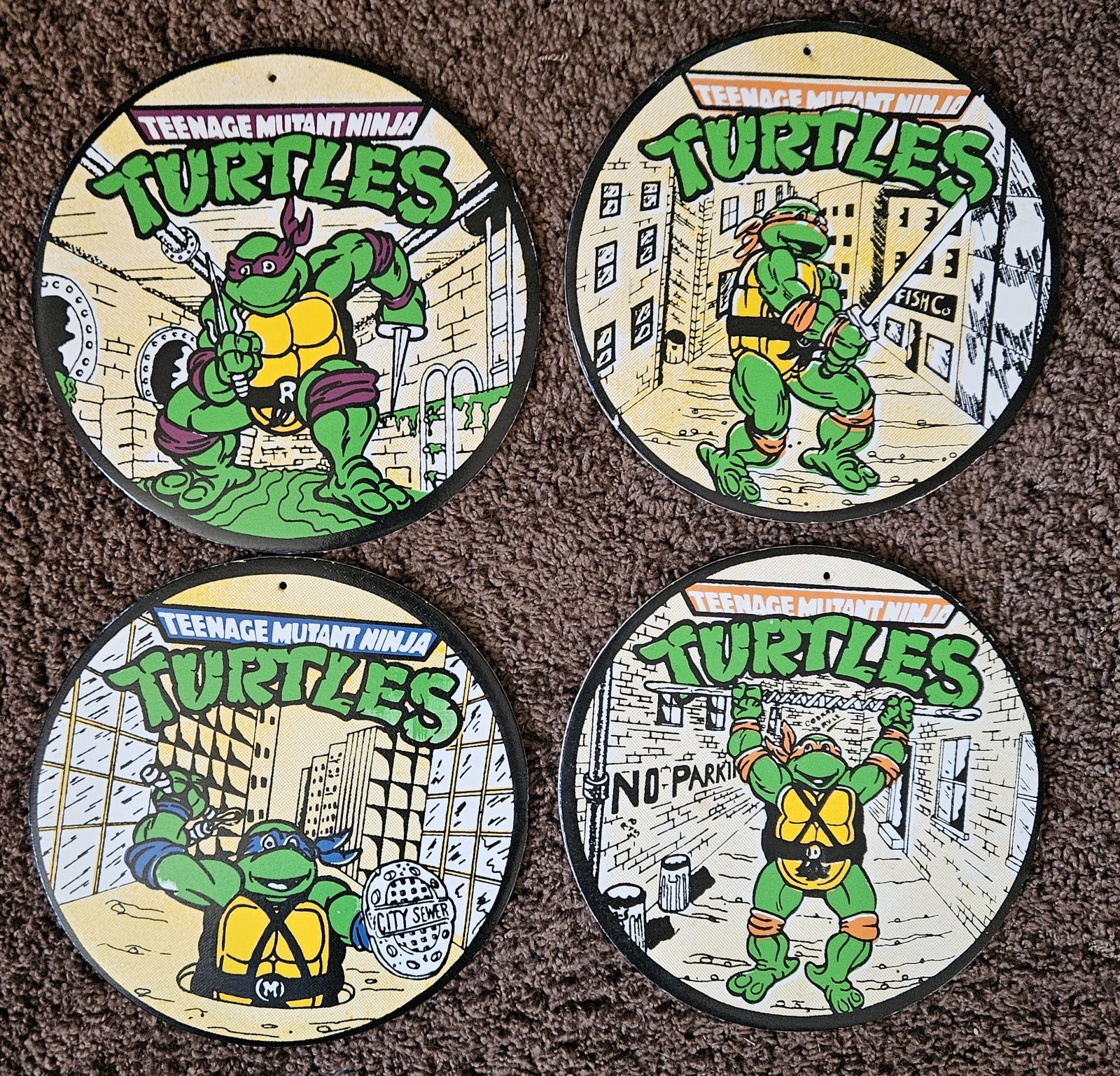 Lot Of 4 Vintage 1990’s Teenage Mutant Ninja Turtles 7.5 in Turles Medallions