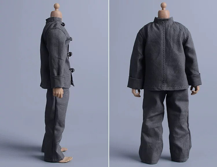 1/12 Scale Chinese Tunic Suit Tang Suit Kung Fu Suit Clothes Suits F 6″ Doll