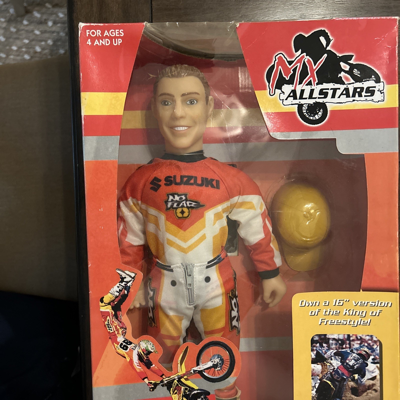 DreamCo Travis Pastrana MX All Stars Suzuki No Fear Freestyle 16in Doll Boxed