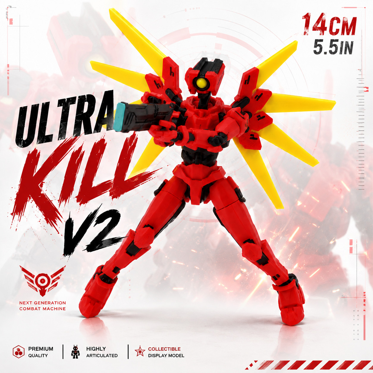 Ultra Kill V2 Action Figure 14cm/5.5in – 1/12 Scale 3D Printed Collectible Toy
