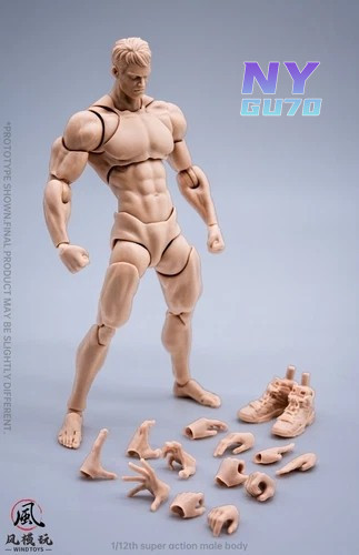 Wind Toys 1/12 Male Pale Flexible Joint Doll 6″Action Figure Body Head Model