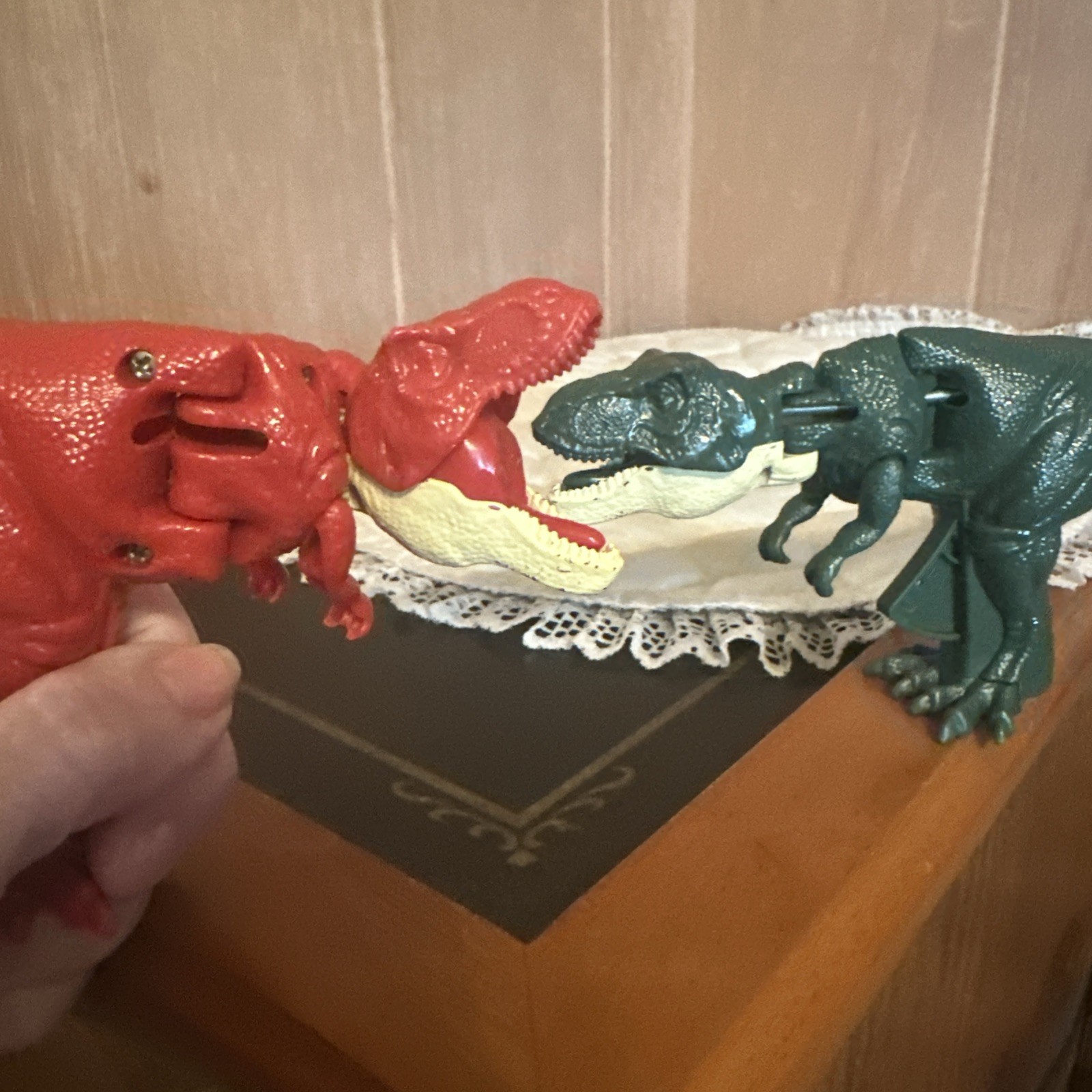 Dino Wacky Chomp! Toys, Fighting T-Rex Green And Red