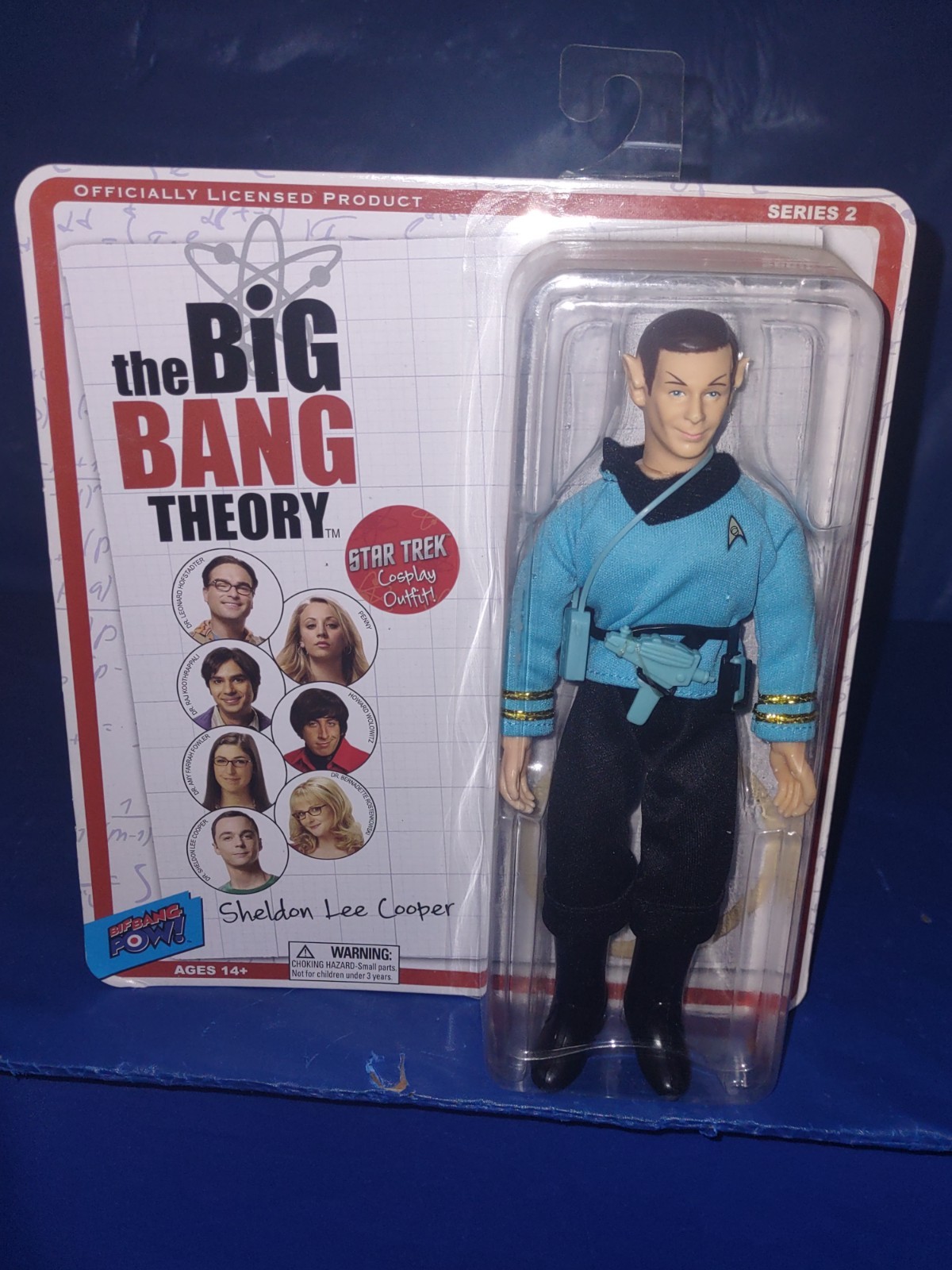 BIG BANG THEORY SHELDON COOPER IN STAR TREK MEGO STYLE RETRO FIGURE BIF BANG POW