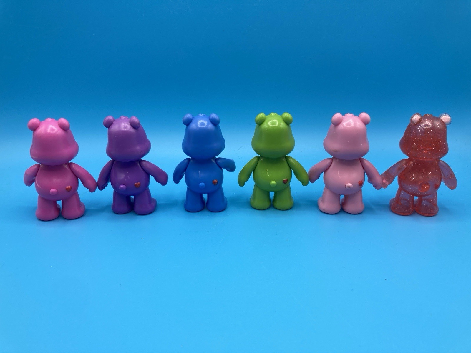 Care Bears 3″ poseable figures 6 pc lot Just Play 2016 Love-A-Lot Glitter Fun