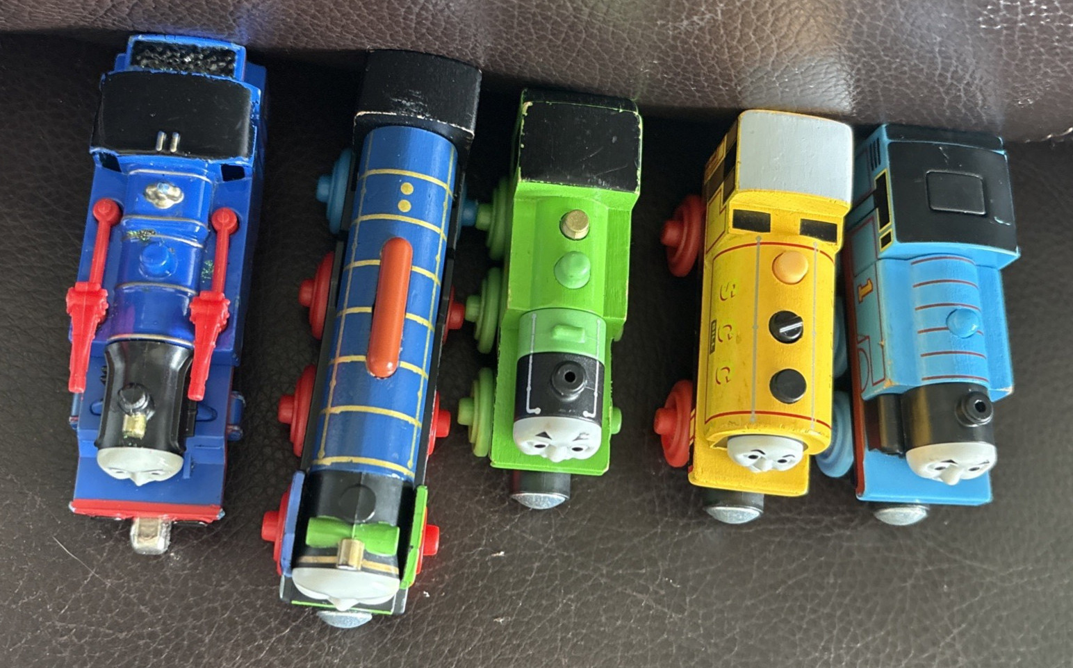 Thomas the Tank Engine Wooden Train Lot Plastic Magnetic Train Set 5 Piece EUC