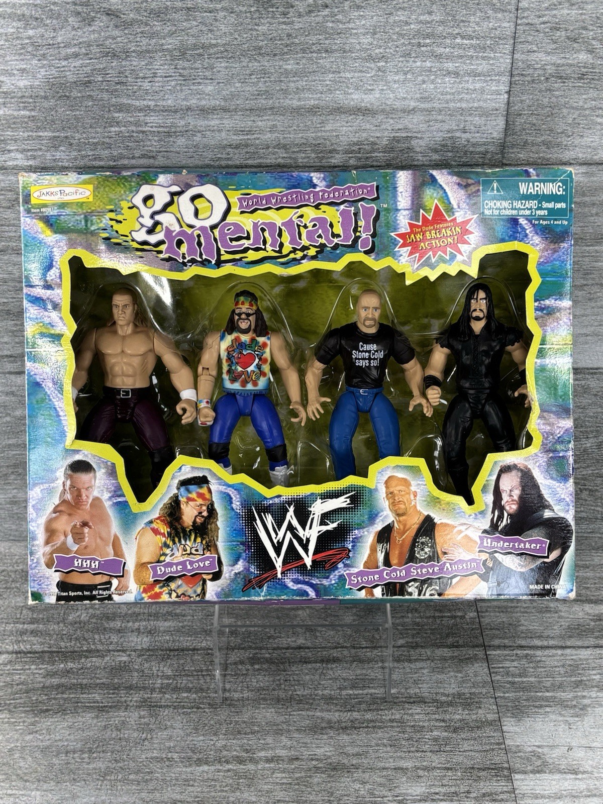 VTG NEW Go Mental Jaw Breakin Action 1998 Titan WWF 4-Pack Action Figures Jakks