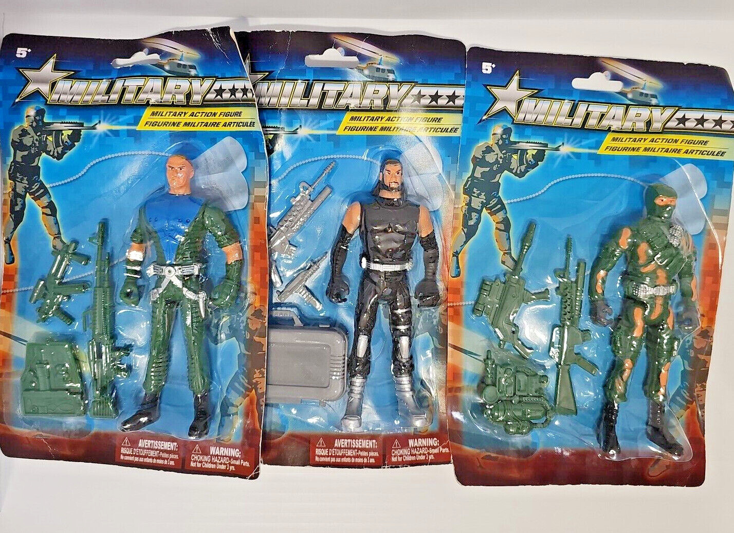 Military Action Figure w/ 2 Guns & Travel Case ~ 4 Types ~ 5.5″ Tall ~ Ages 5+
