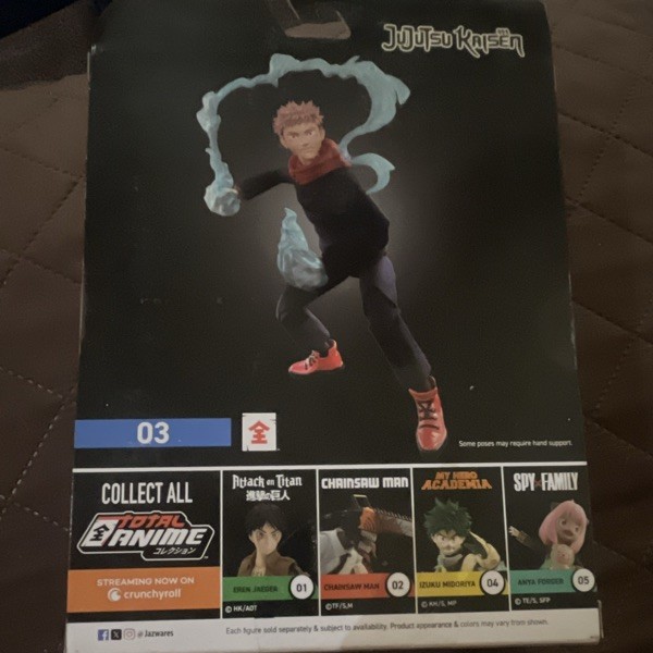 Total Anime Yuji Itadori Action Figure Jujutsu Kaisen w/ Hands Head Effects