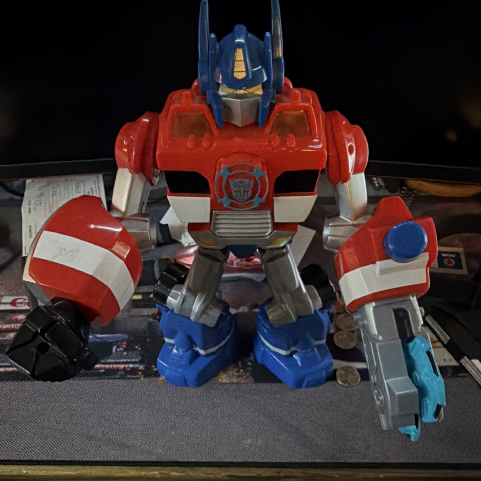 Transformers Optimus Prime Action Figure Red Blue Silver Black Autobot