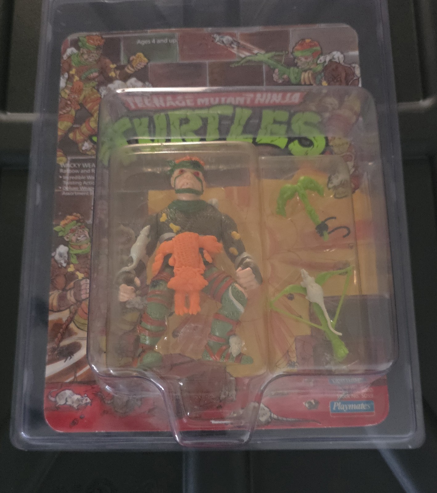 Vintage 1990 Playmates Teenage Mutant Ninja Turtles Rat King – MOC + CASE