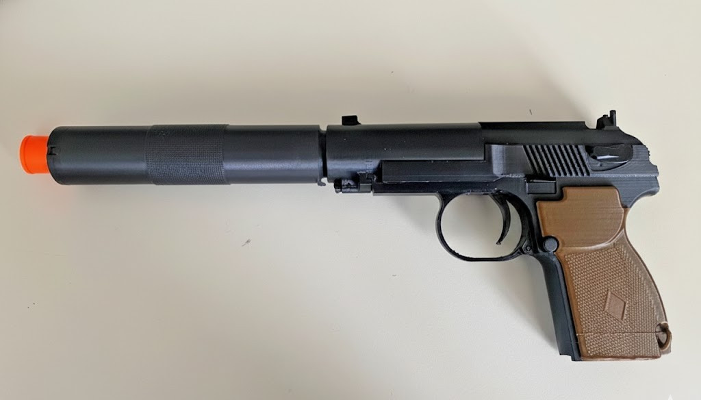 Soviet Union PB Suppressed Pistol classic 1:1 Black & Brown Prop Cosplay Costume