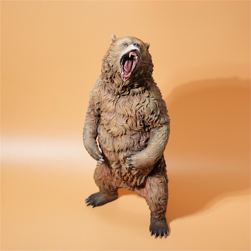 JXK 1/6 Fierce Brown Bear Figure Animal Model Scene GK Decoration Gift Toys New