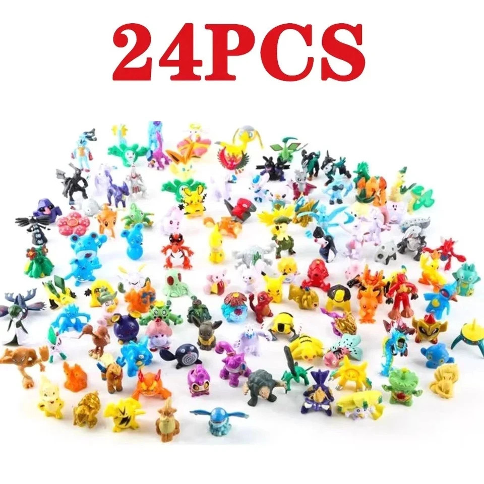 144pc Pokemon Action Figures Bulk Set Pikachu Anime Mini Figure Toy Gift Kids