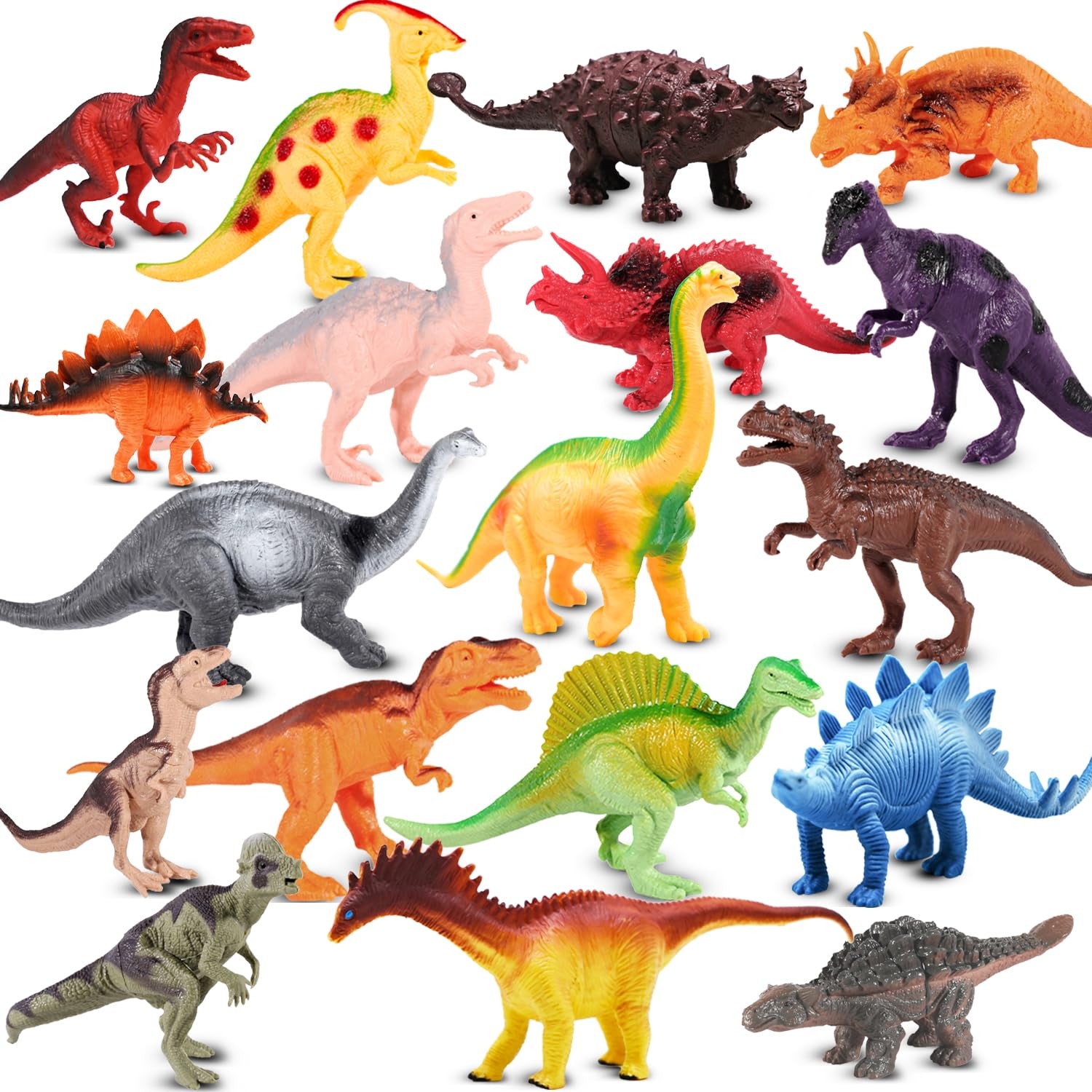 Kimicare Kids Dinosaur Figures Toys, 18 Pcs Plastic Dinosaur Toys for Kids 3-…