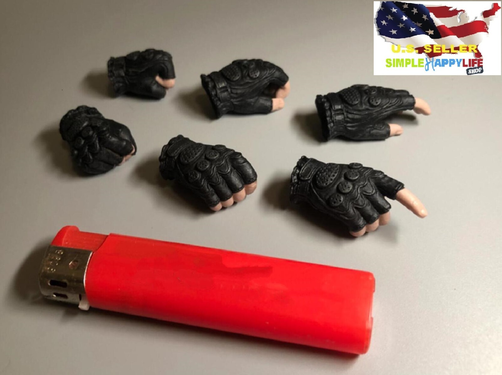 1/6 male black gloves Gun hand S replacement for 12″ figure Phicen hot toys❶USA❶