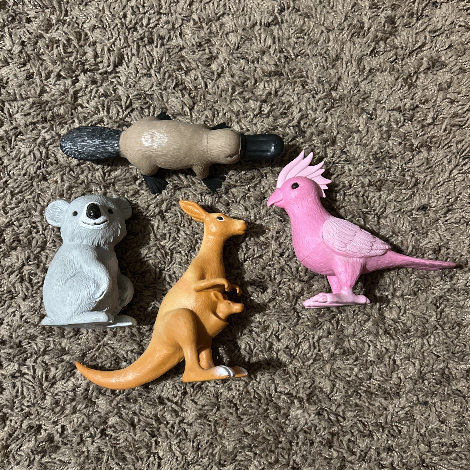 ANKYO Plastic Toy Figures, Cake Topper 6″ H x 6″ L Lot Of 4 Animals