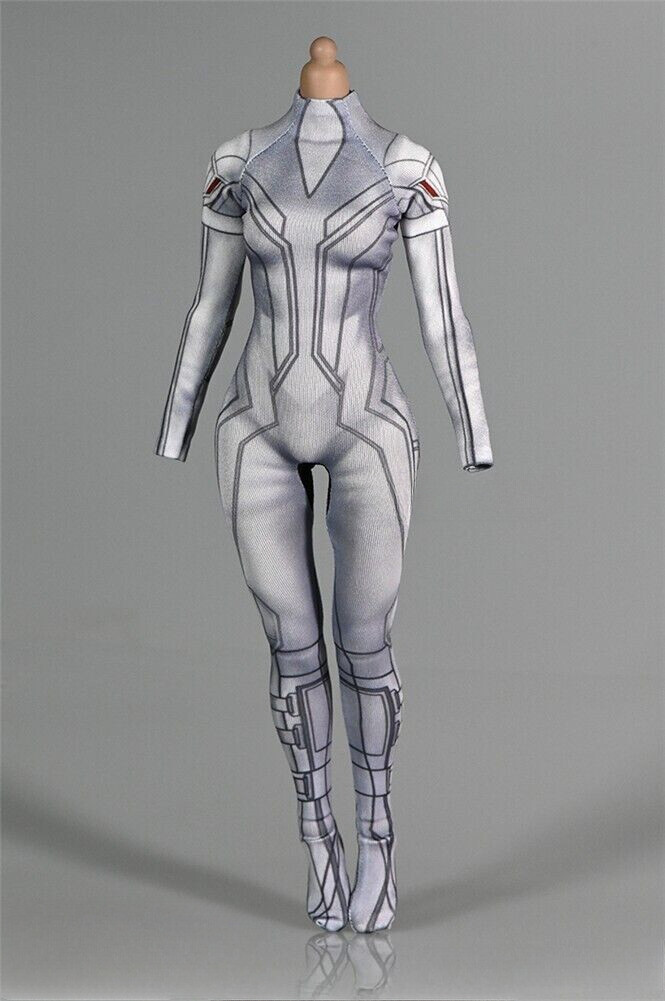 1:6 Scale White Tights Bodysuit Clothes Outfit 12″ Female Figure Body Accessorie