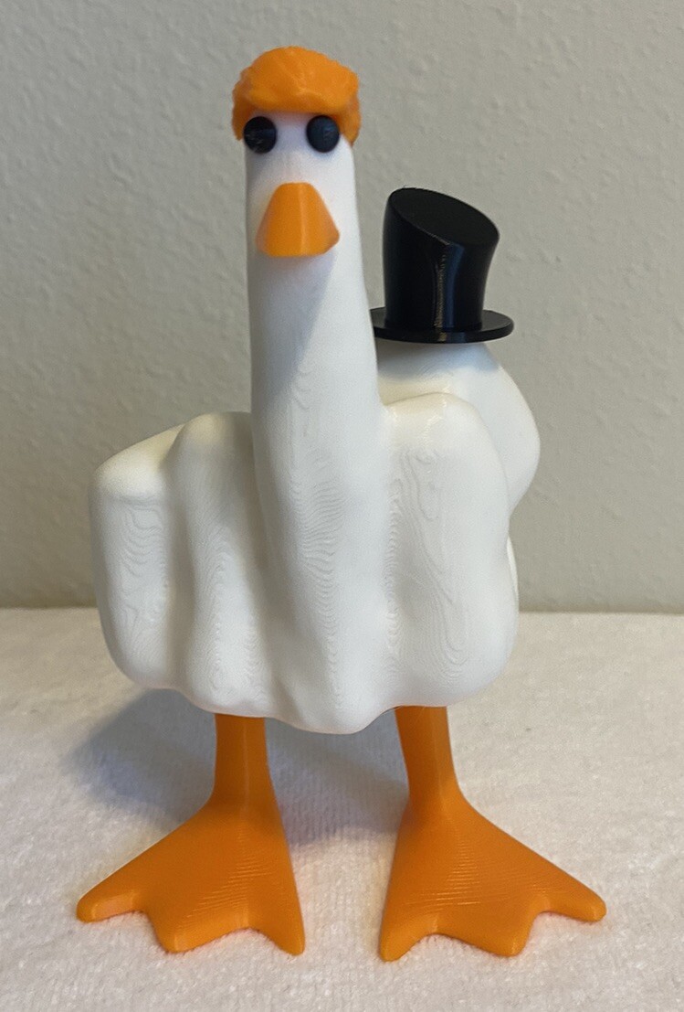 3D-Printed Middle Finger Duck (Custom colors check description!)