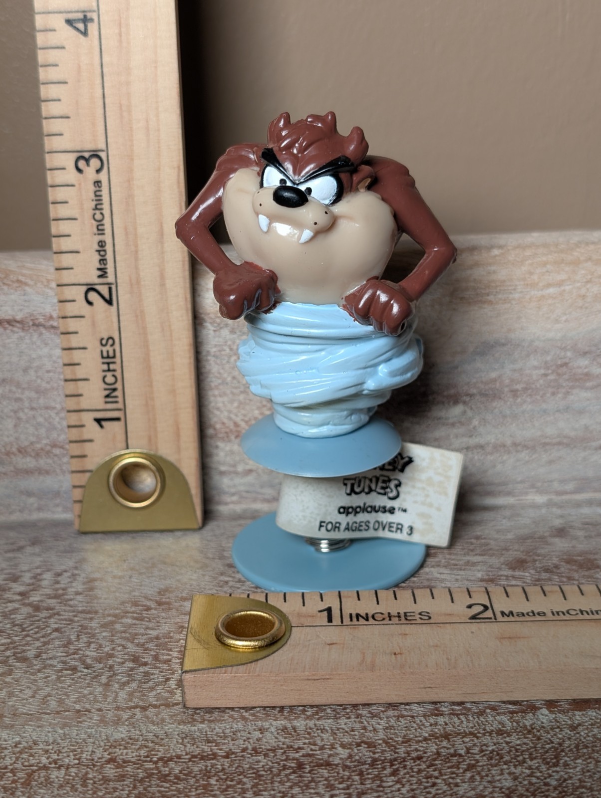 Rare Looney Tunes Taz Suction Cup Spring Pop Up Pvc Toy Tasmanian Devil Applause
