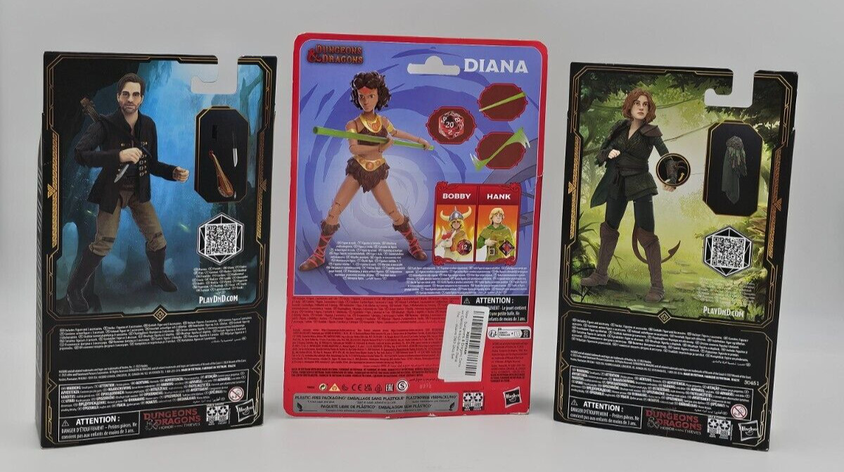 DUNGEONS & DRAGONS 3 FIGURE LOT 2023 NEW SEALED DIANA, DORIC AND EDGIN