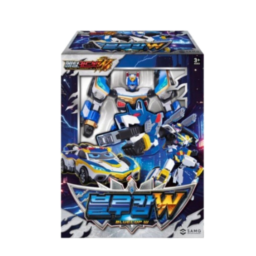 Metal Cardbot W BLUECOP W Transforming Patrol Car Robot Korea Toy