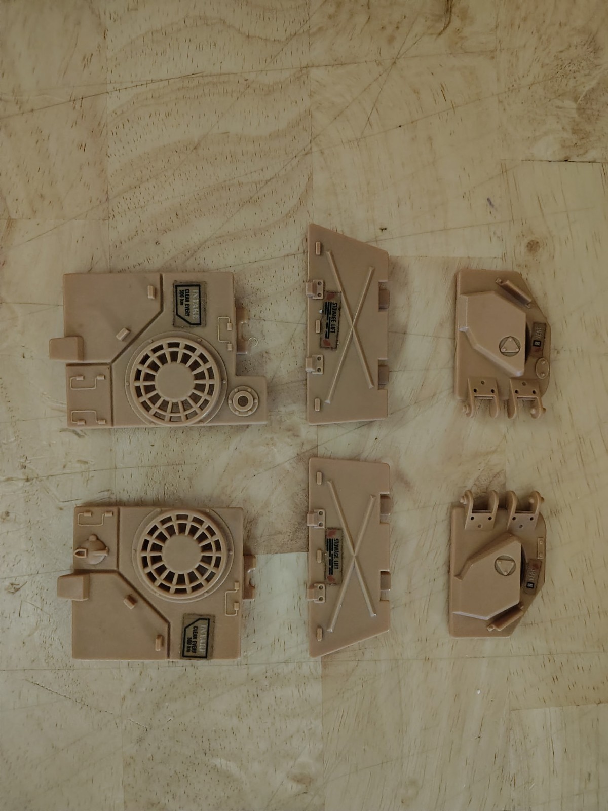 Vintage 1985 G.I. Joe Mauler Tank Parts – Set of Engine, Storage & Hatch Covers