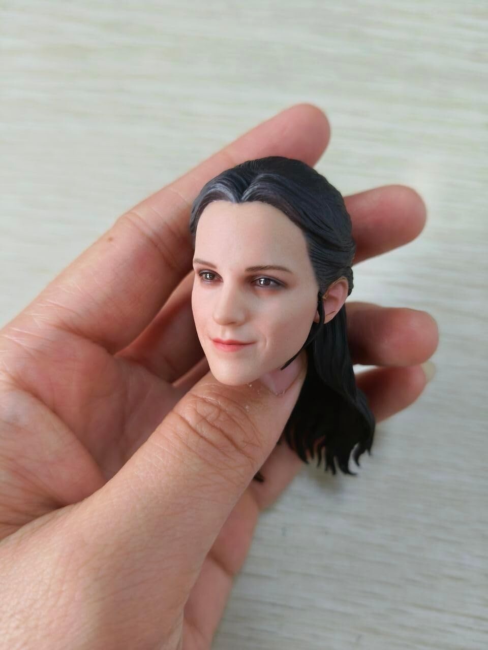 US Stock 1:6 Beauty Girl Head Sculpture Carve Fit Woman Seamless Figure Body Toy