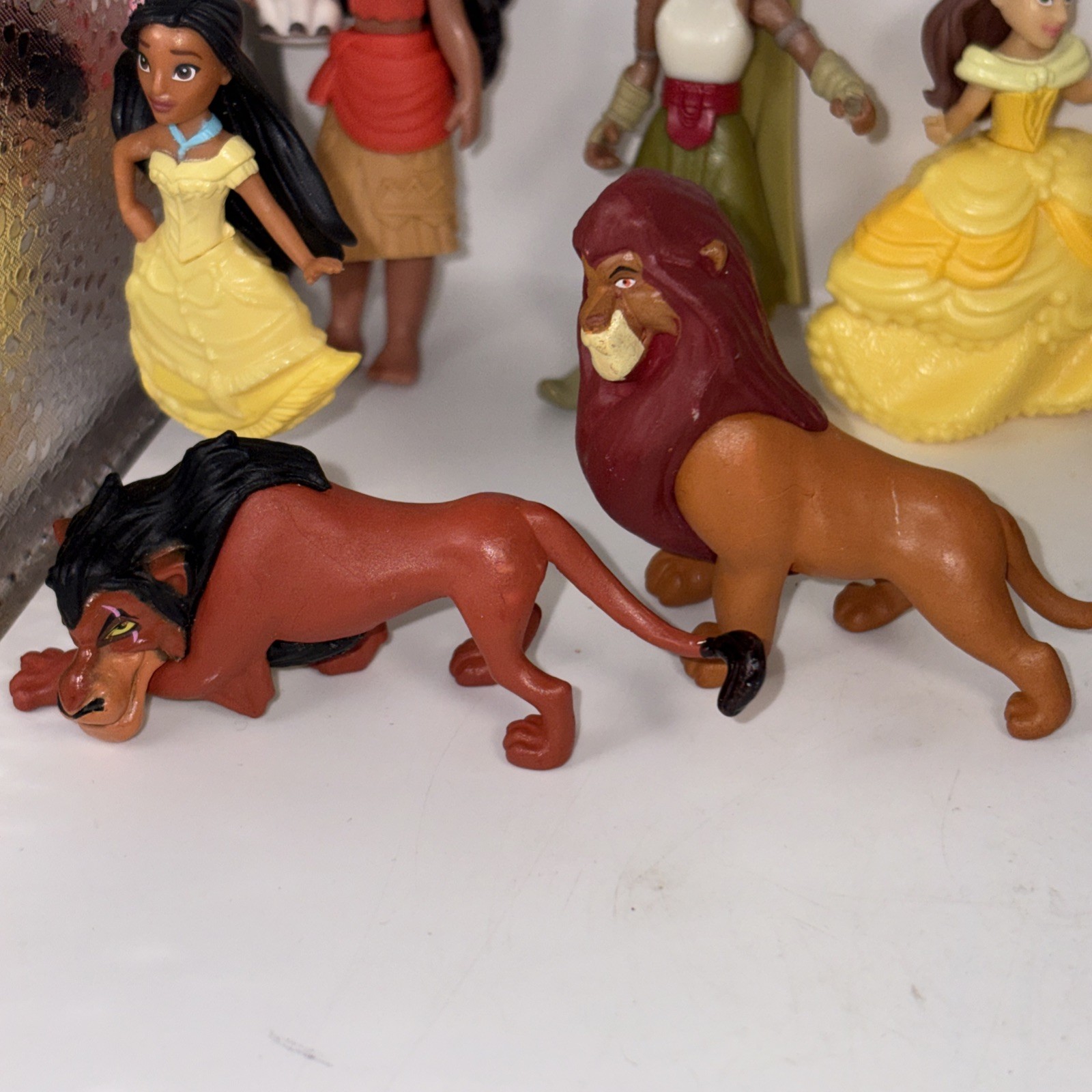 Lot of Disney Figures PVC Cake Toppers Toys Vintage 17 Pieces Princess Villains