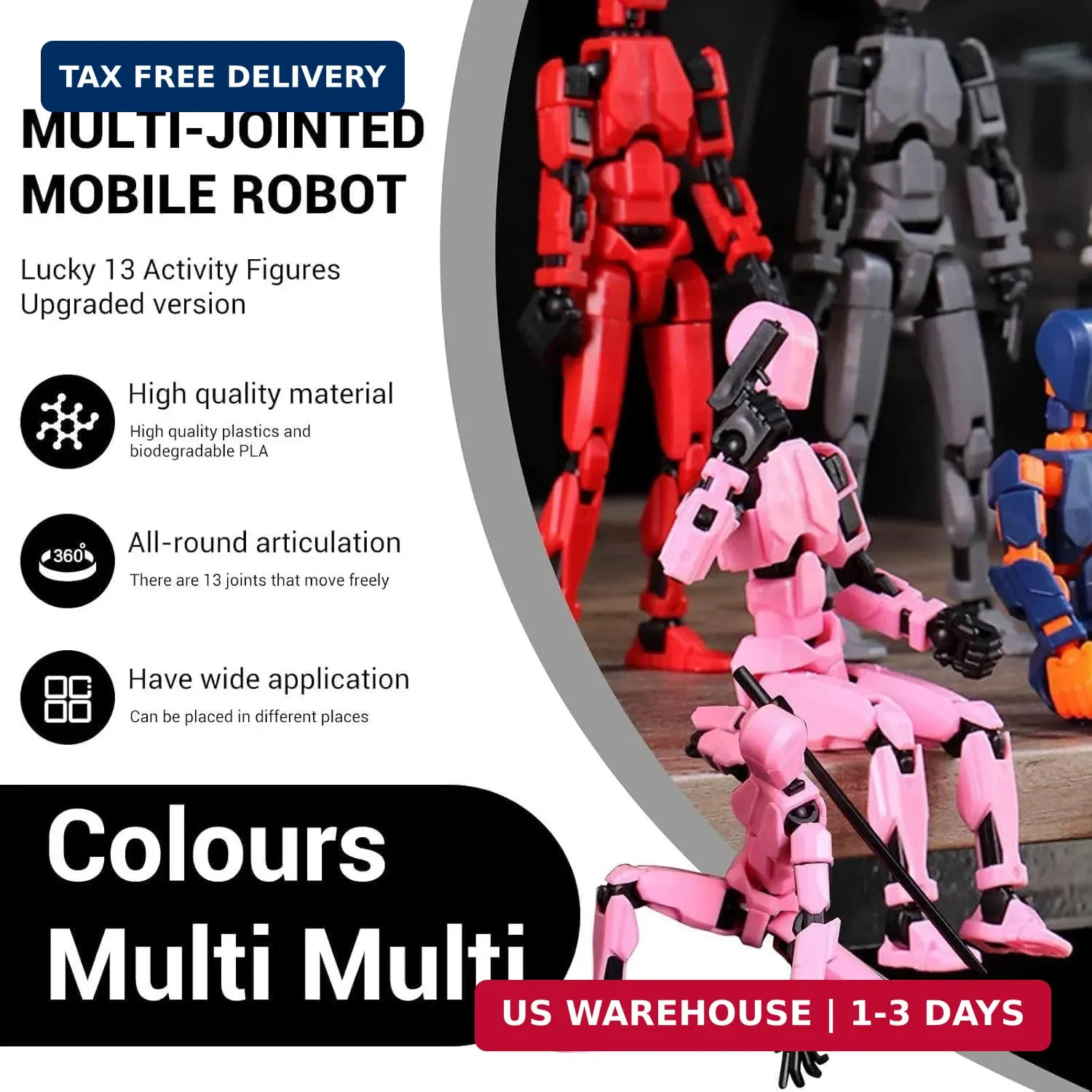 T13 Action Figure Set 5 Pack, Titan 13 Action Figure, Dummy 13 Action Figures, N