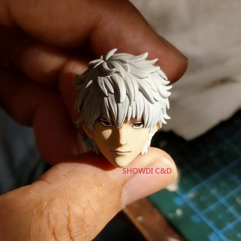 1/12 Sakata Gintoki Male Head Carving For 6″ SHF VTOYS Romankey Figure Body