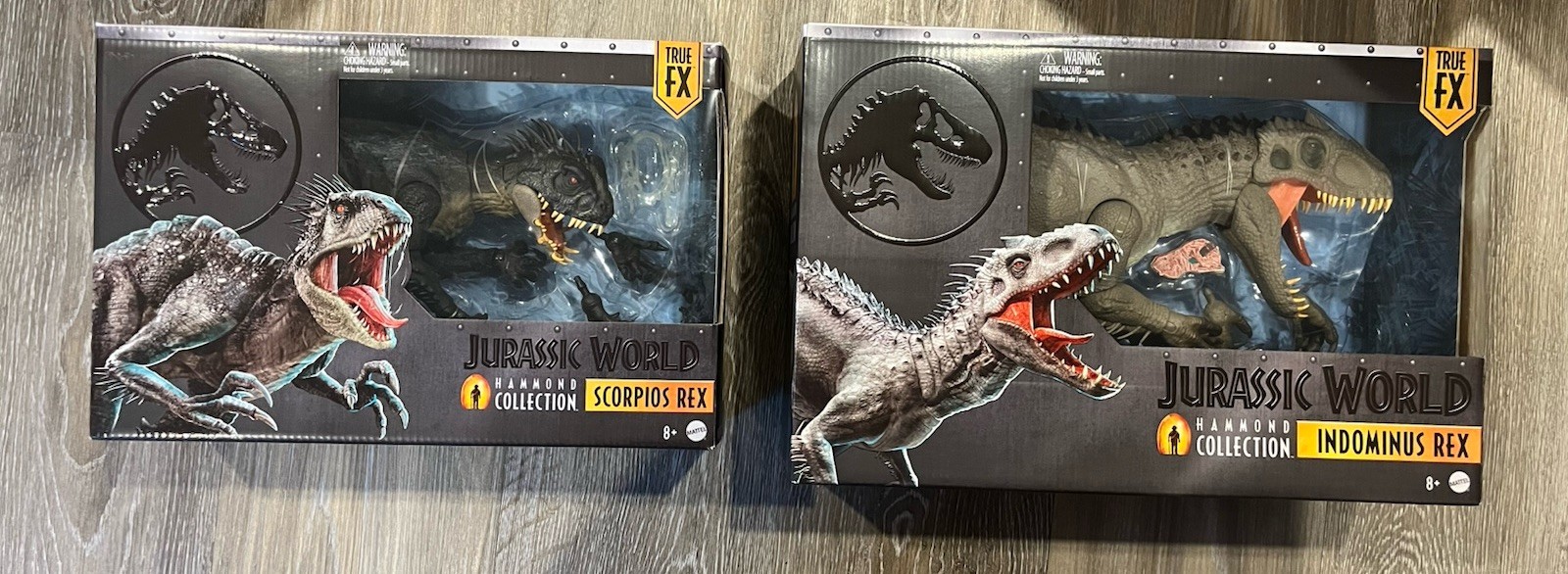 NISB Hammond Collection Indominus Rex and Scorpius Rex Jurassic World Lot Of 2