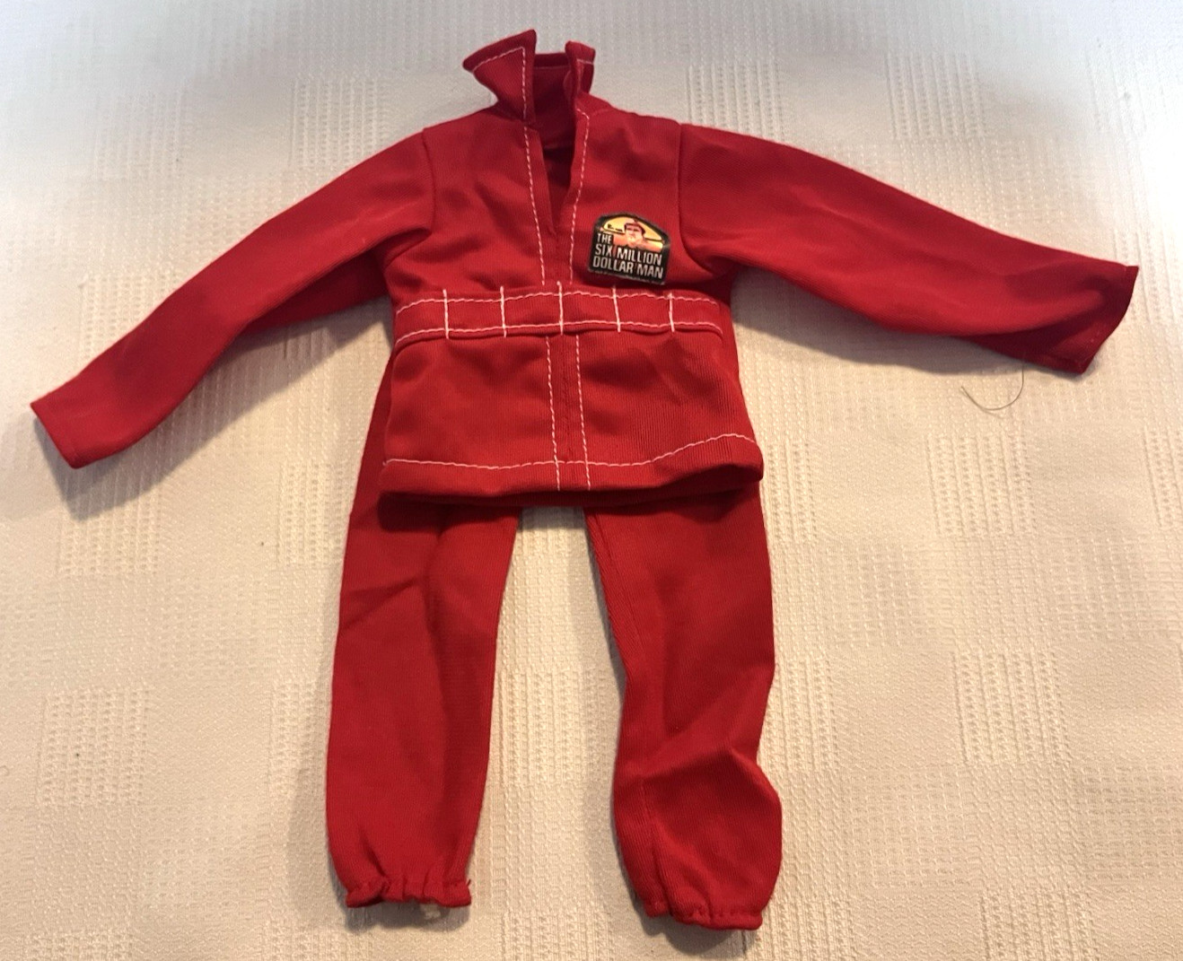 Vintage Kenner Six Million Dollar Man Doll Figure Red Shirt Pants Outfit Only #2