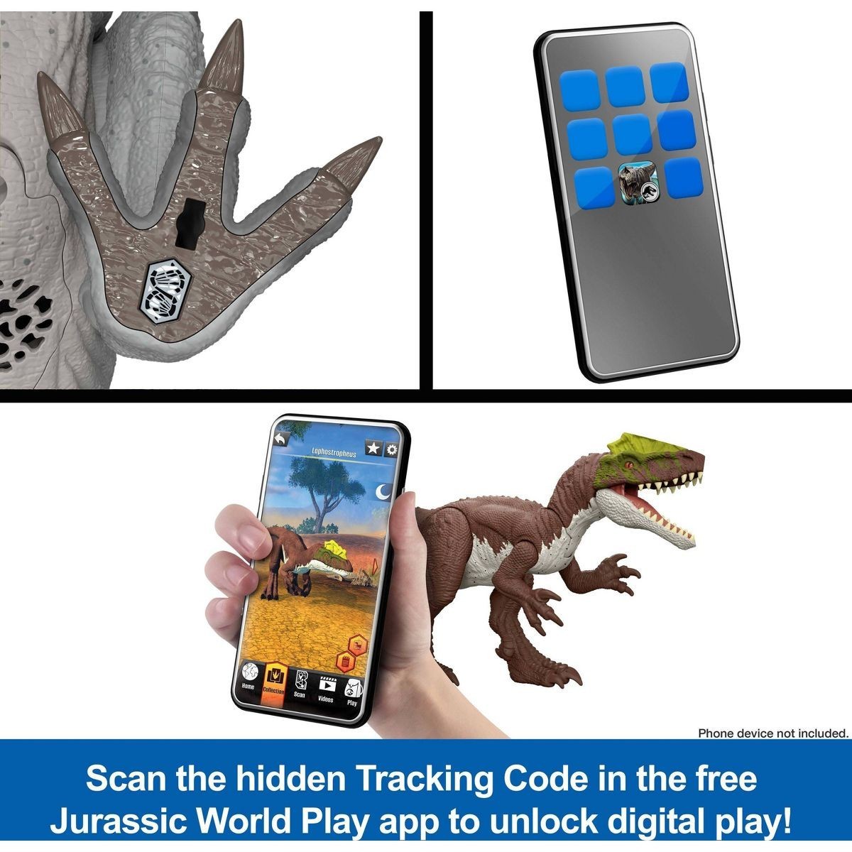 Jurassic World Survival Charge N Chomp Carnotaurus, Roar Running Attack JKG85 🆕