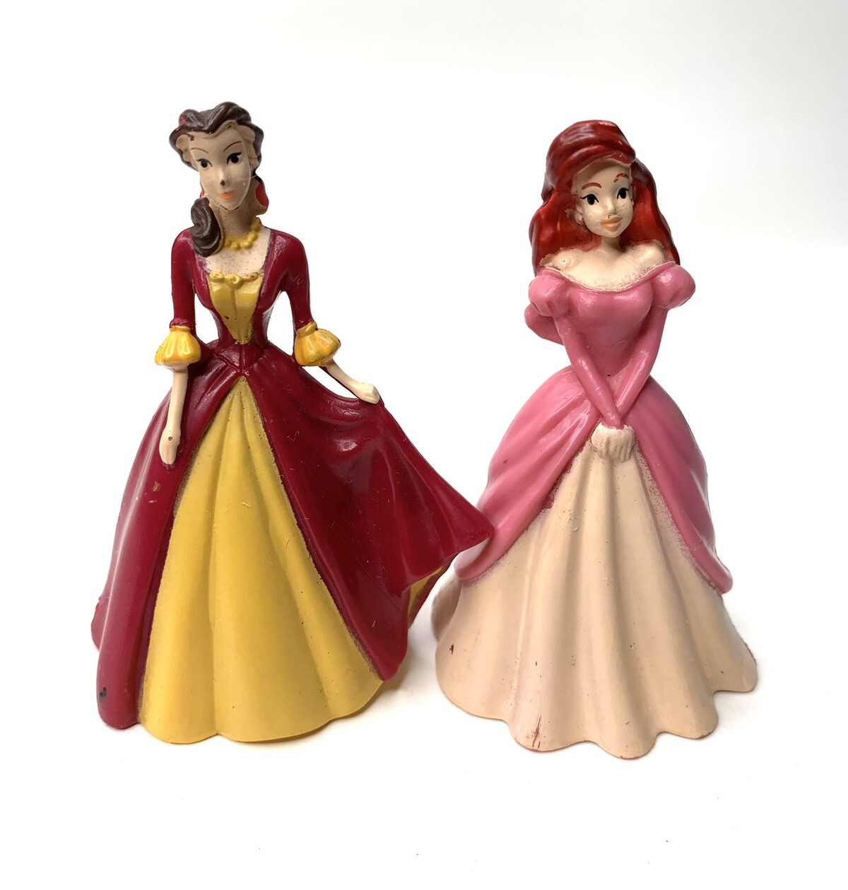 Disney Princess Belle & Ariel 3” Figure Toy Cake Topper Beauty Beast Mermaid