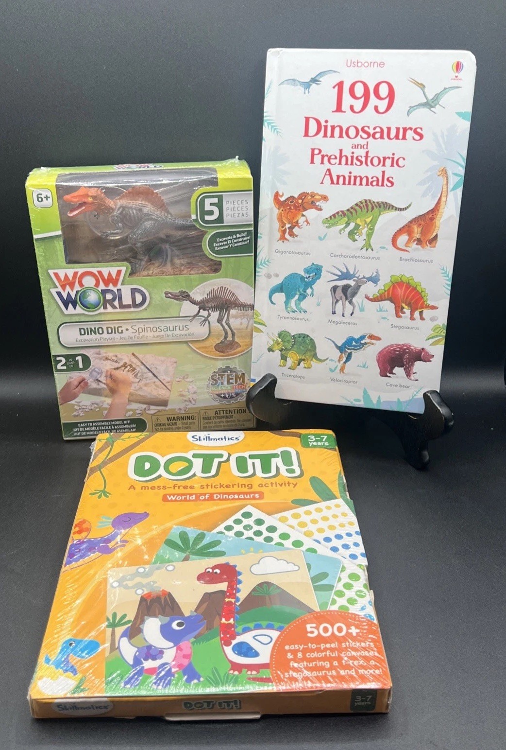 Wow World DINO DIG Spinosaurus STEM 2 in 1 Excavation Set W/ Dino Book & Dot It