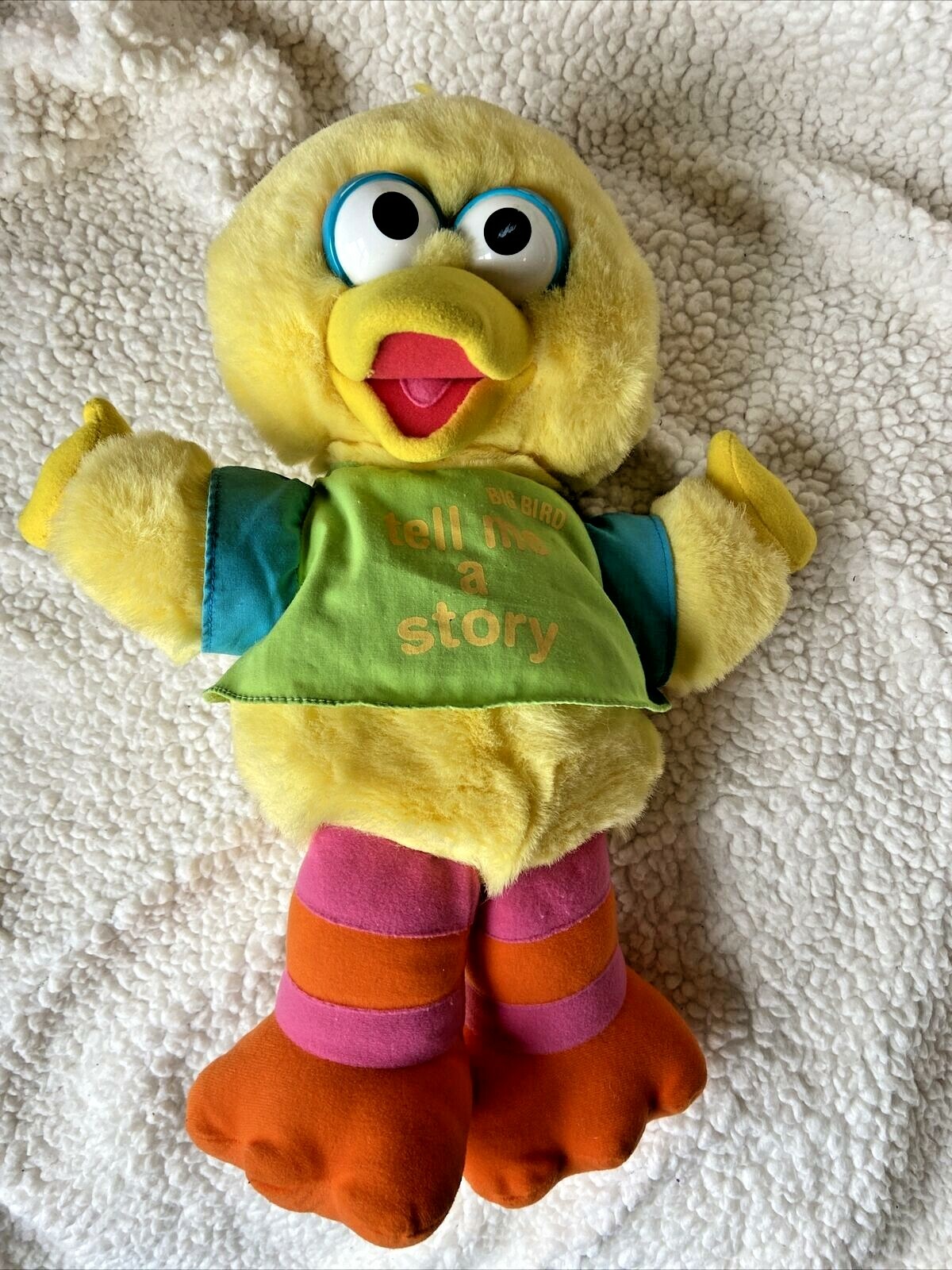 Big Bird Talking Tell Me A Story Plush Sesame Street 1993 Stuffed 14″ WORKS!