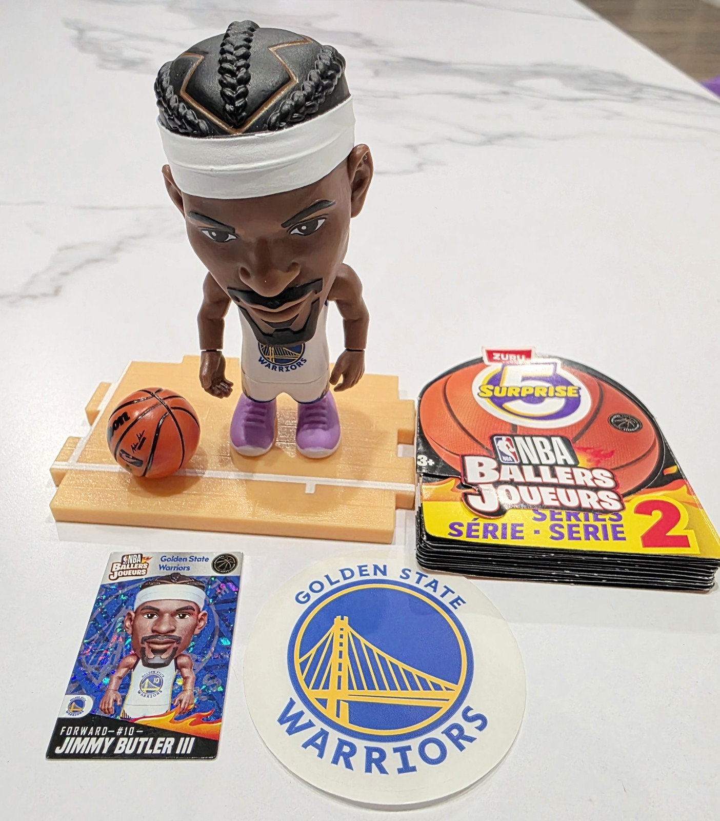 ZURU NBA BALLERS SERIES 2 JIMMY BUTLER WHITE JERSEY Golden State Warriors