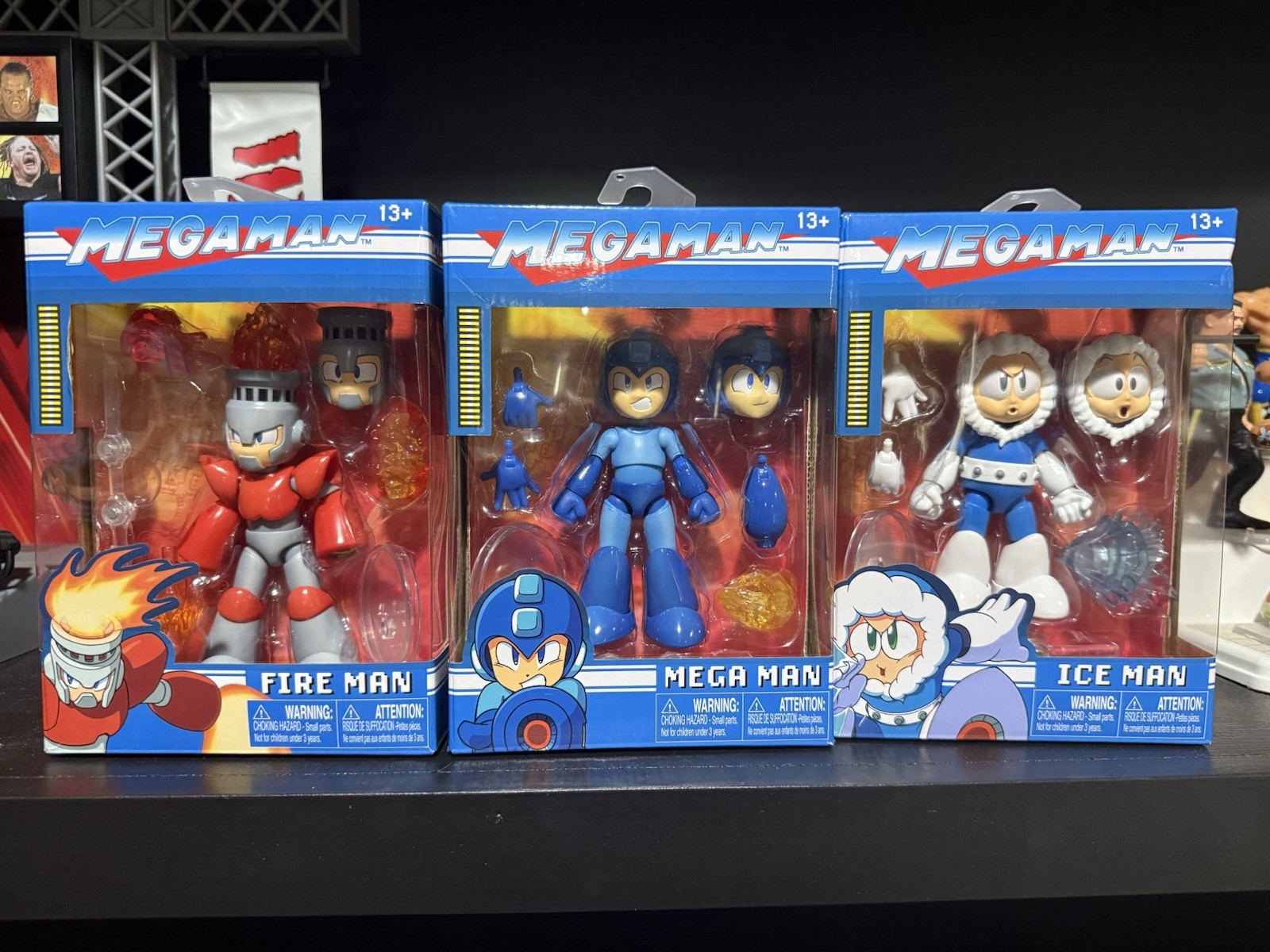 2024 Jada Toys – Mega Man 3-Figure Bundle: MEGA MAN, FIRE MAN, & ICE MAN