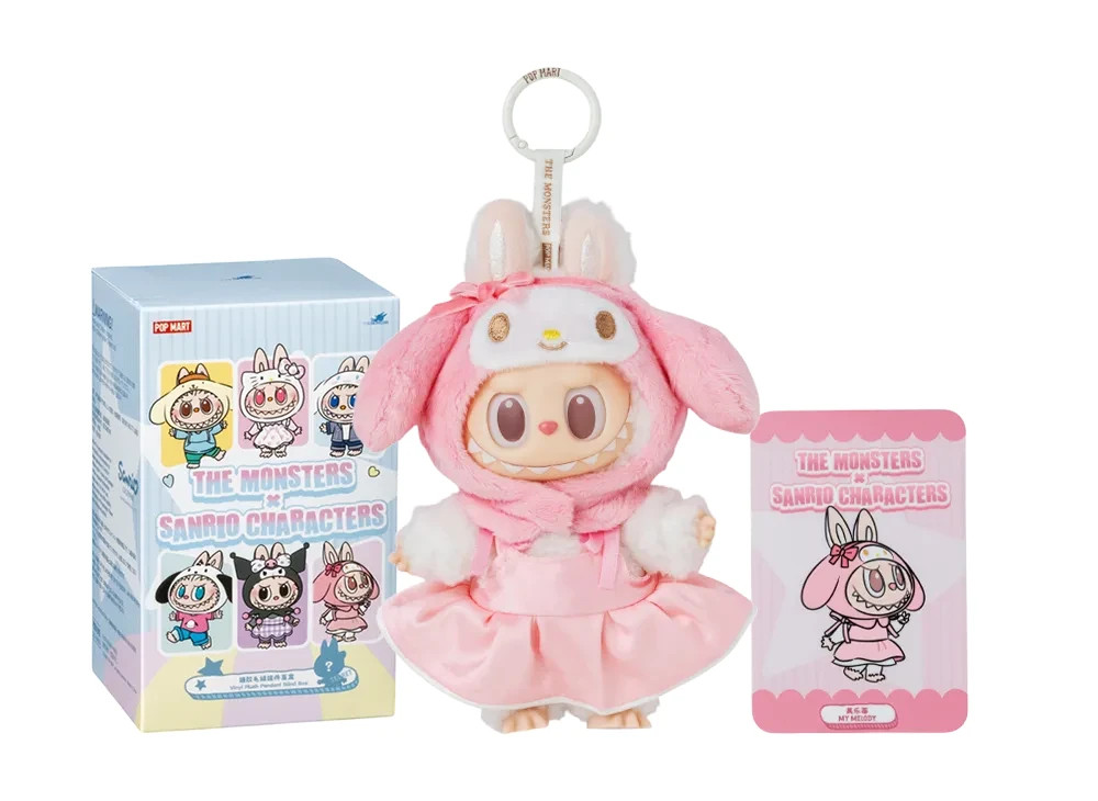 Pop Mart The Monsters X Sanrio Labubu My Melody Plush Doll Pendant New Open Box