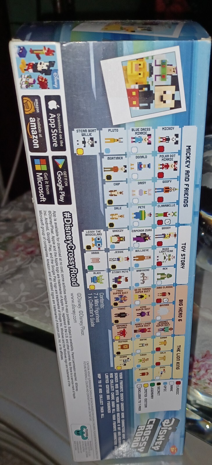 NEW ~ Disney Crossy Road Mini Figurine 7-pack Series 1 Clarabelle Cow~Baymax +