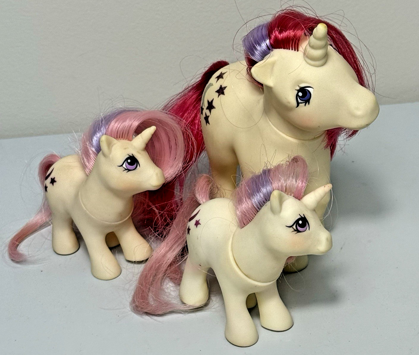 My Little Pony G1 Moondancer & 2 Babies Moondancer Unicorn Set Hasbro 1983