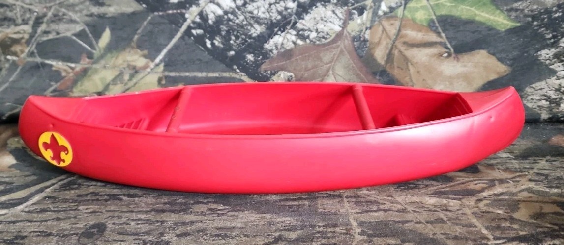 VTG 1974 STEVE KENNER BSA BOY SCOUTS TOY RED PLASTIC CANOE FOR ACTION FIGURE DN
